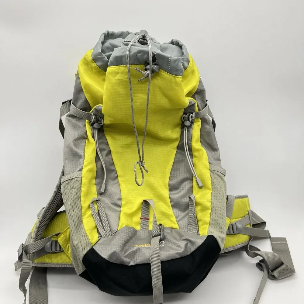 Hiking Backpack W/Rain Cove 32L Yellow Gray Outdoor Camping Trail   Wudz Togo 32